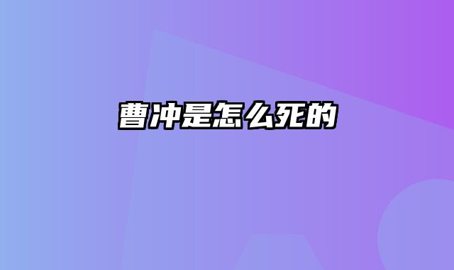 曹冲是怎么死的