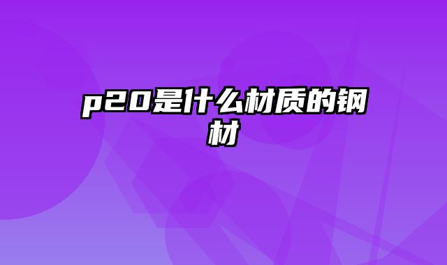p20是什么材质的钢材