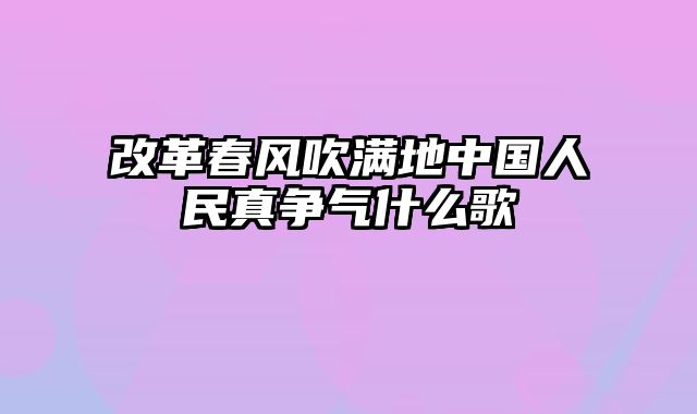 改革春风吹满地中国人民真争气什么歌