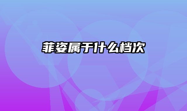 菲姿属于什么档次