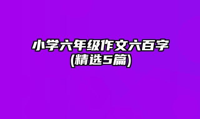 小学六年级作文六百字(精选5篇)