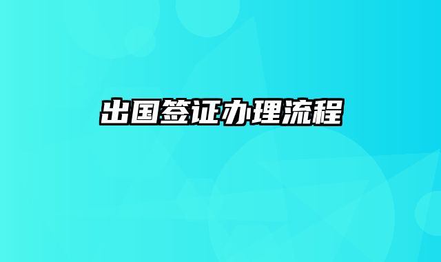 出国签证办理流程