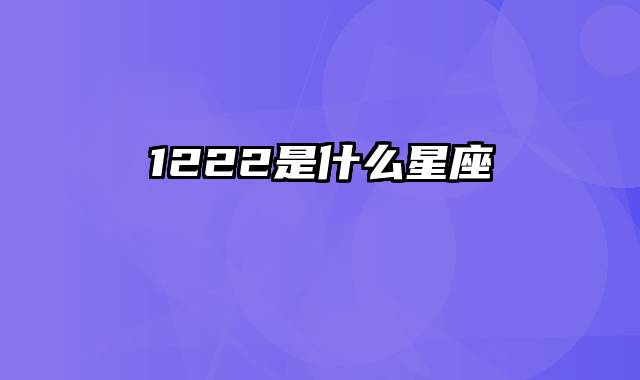 1222是什么星座