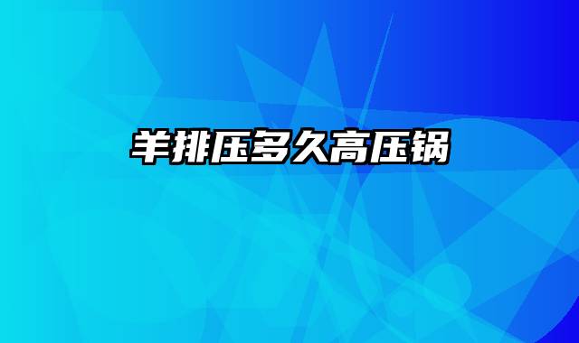 羊排压多久高压锅