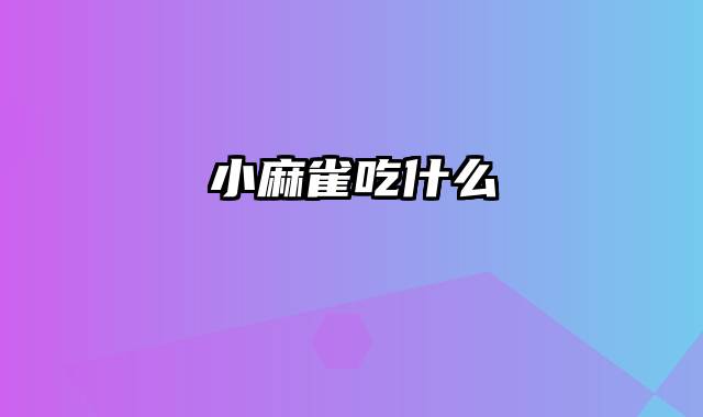 小麻雀吃什么