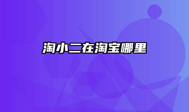 淘小二在淘宝哪里