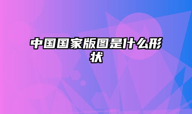 中国国家版图是什么形状