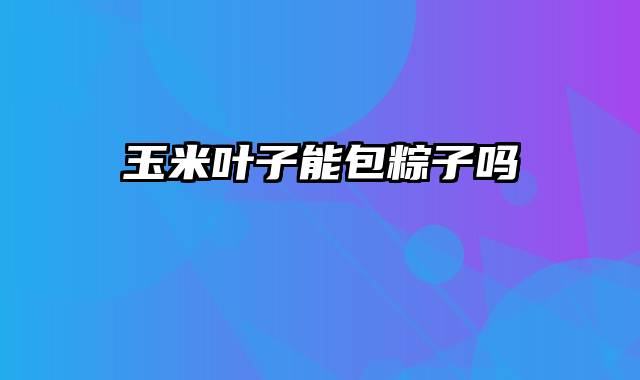 玉米叶子能包粽子吗