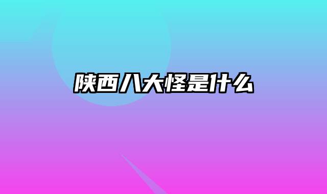陕西八大怪是什么