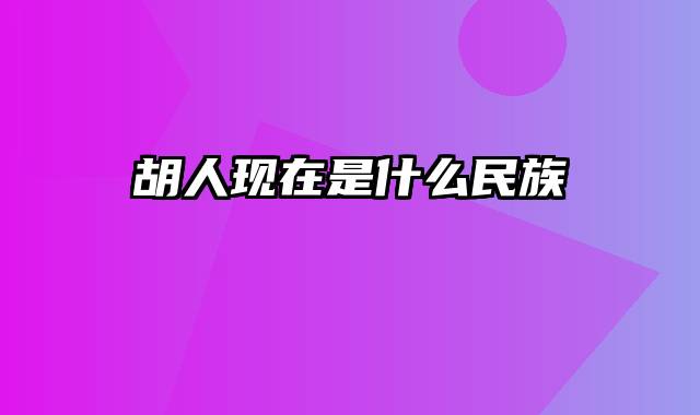胡人现在是什么民族