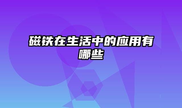 磁铁在生活中的应用有哪些