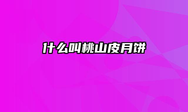 什么叫桃山皮月饼