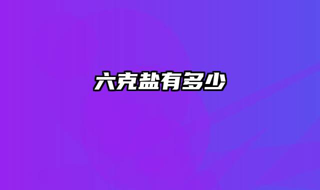 六克盐有多少