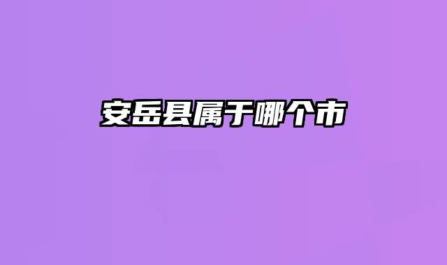 安岳县属于哪个市