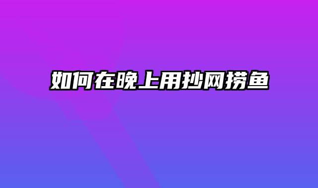 如何在晚上用抄网捞鱼
