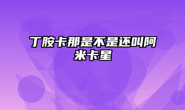 丁胺卡那是不是还叫阿米卡星