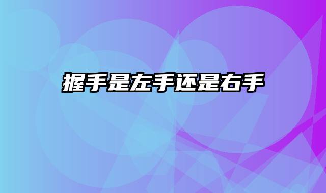 握手是左手还是右手