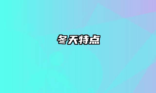 冬天特点