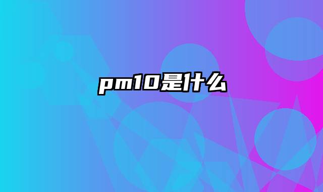 pm10是什么