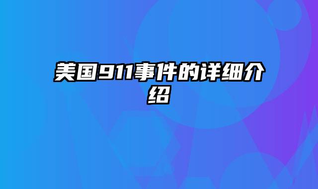 美国911事件的详细介绍