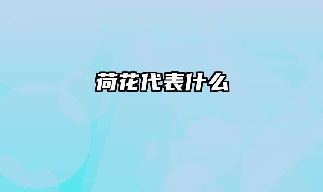 荷花代表什么