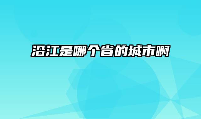 沿江是哪个省的城市啊