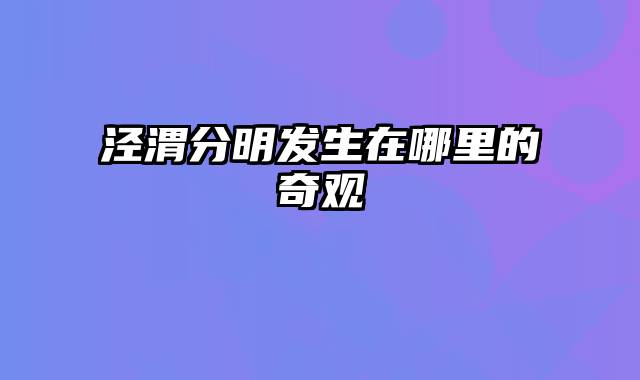 泾渭分明发生在哪里的奇观