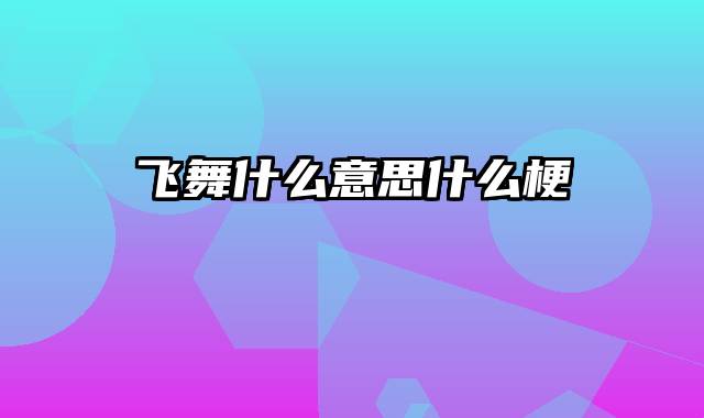 飞舞什么意思什么梗