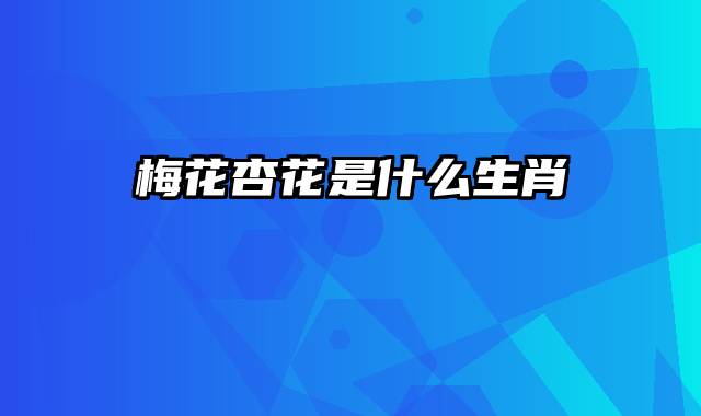 梅花杏花是什么生肖