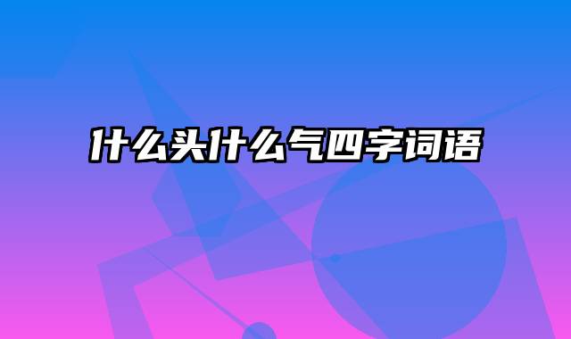 什么头什么气四字词语