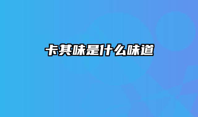 卡其味是什么味道