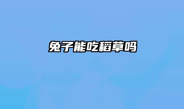 兔子能吃稻草吗