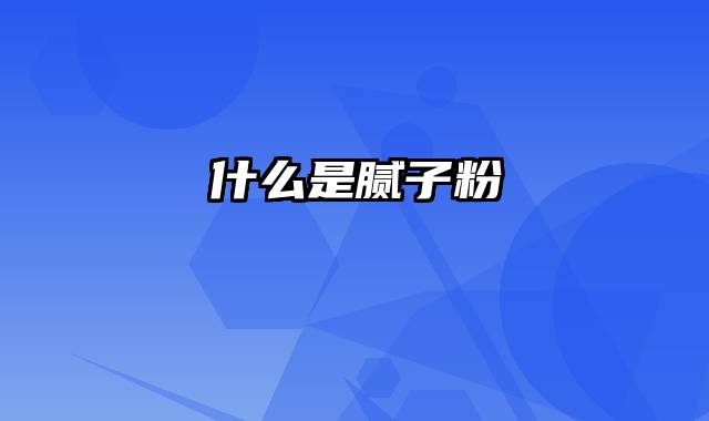 什么是腻子粉