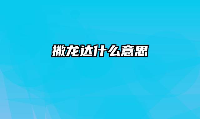 撒龙达什么意思