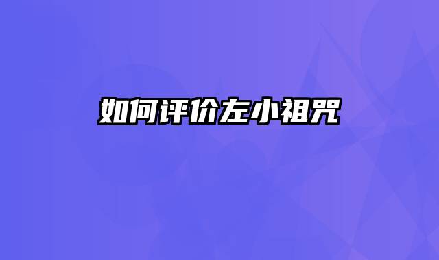 如何评价左小祖咒