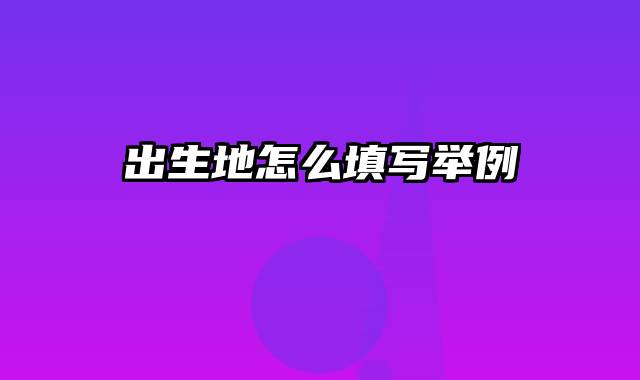 出生地怎么填写举例