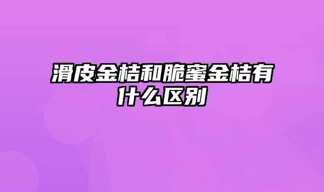 滑皮金桔和脆蜜金桔有什么区别