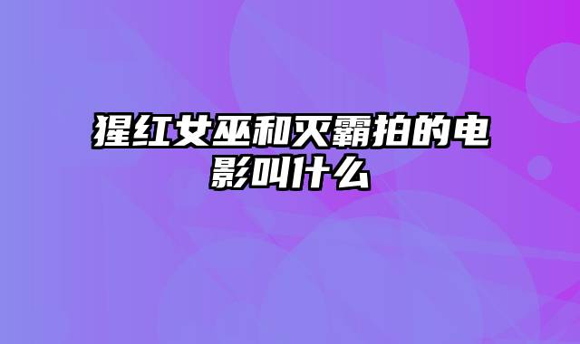 猩红女巫和灭霸拍的电影叫什么