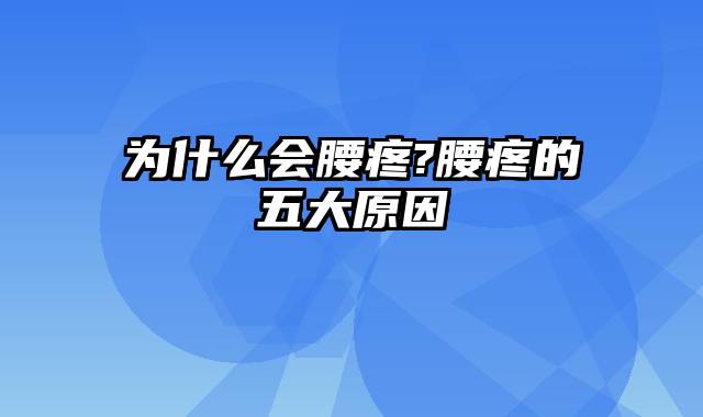 为什么会腰疼?腰疼的五大原因