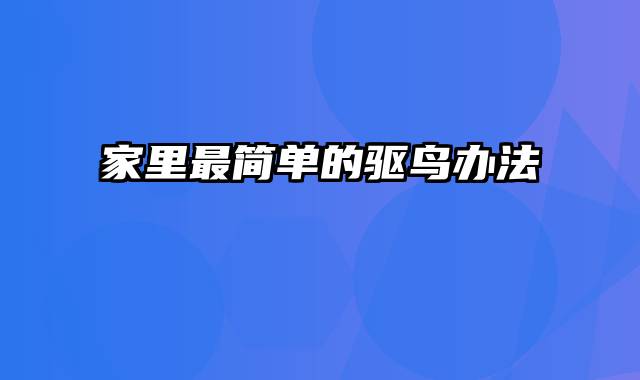 家里最简单的驱鸟办法
