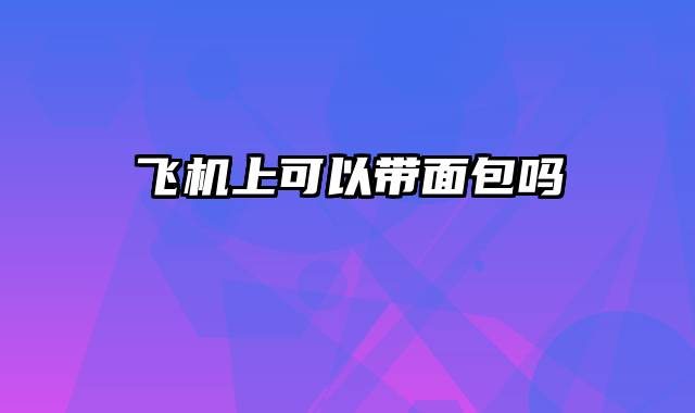 飞机上可以带面包吗
