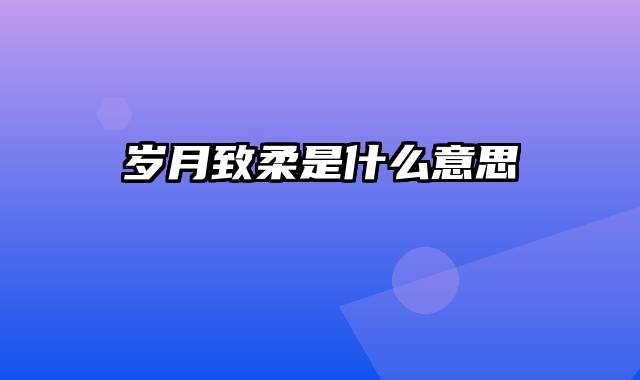 岁月致柔是什么意思