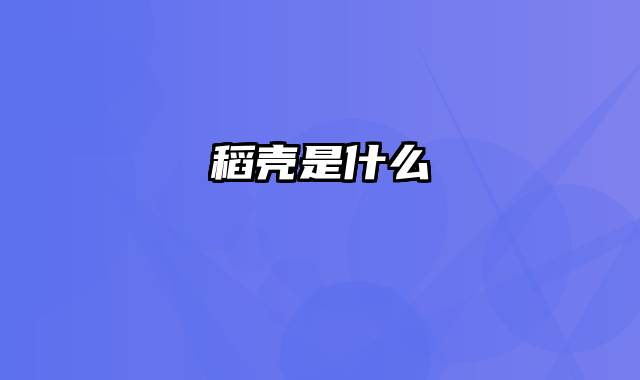 稻壳是什么