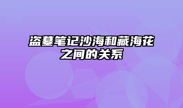 盗墓笔记沙海和藏海花之间的关系