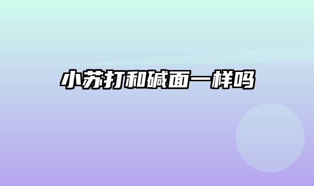 小苏打和碱面一样吗