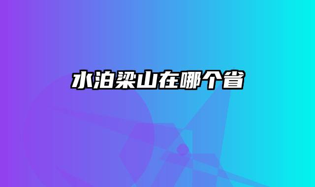 水泊梁山在哪个省