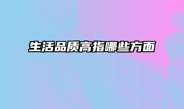 生活品质高指哪些方面