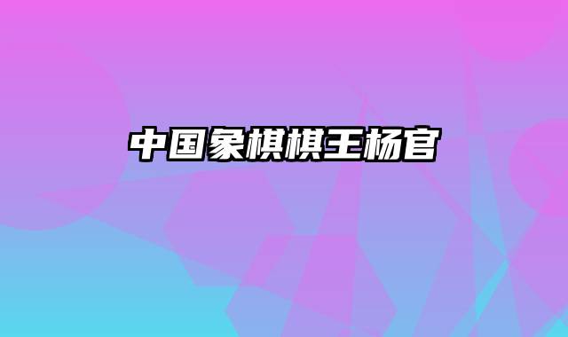 中国象棋棋王杨官璘