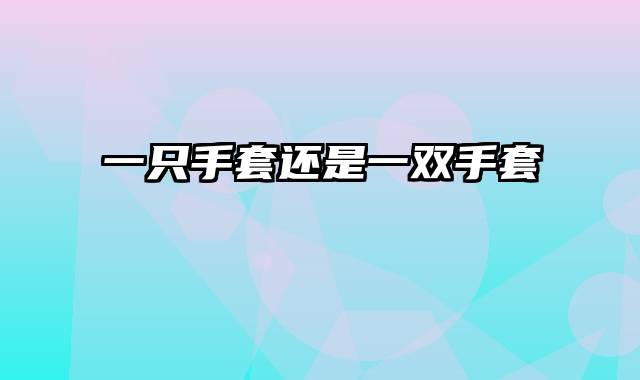 一只手套还是一双手套