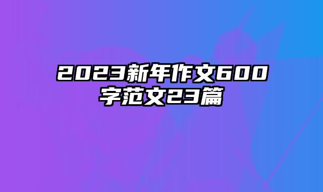 2023新年作文600字范文23篇